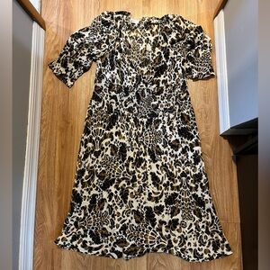 Brown boho midi dress